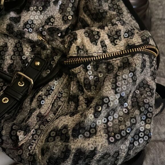 Vintage juicy couture leopard cheetah sequin backpack -knapsack